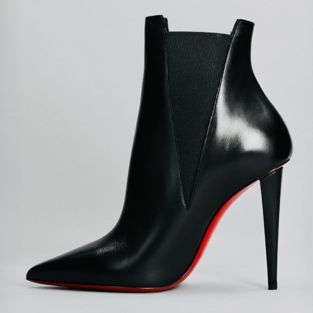 CHRISTIAN Louboutin Astribootie. 100mm. Black calf leather. EU37, 100% authentic - Picture 8 of 10
